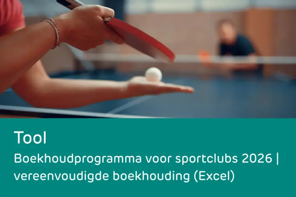 Tool: Boekhoudprogramma voor sportclubs 2026 | Vereenvoudigde boekhouding (Excel)